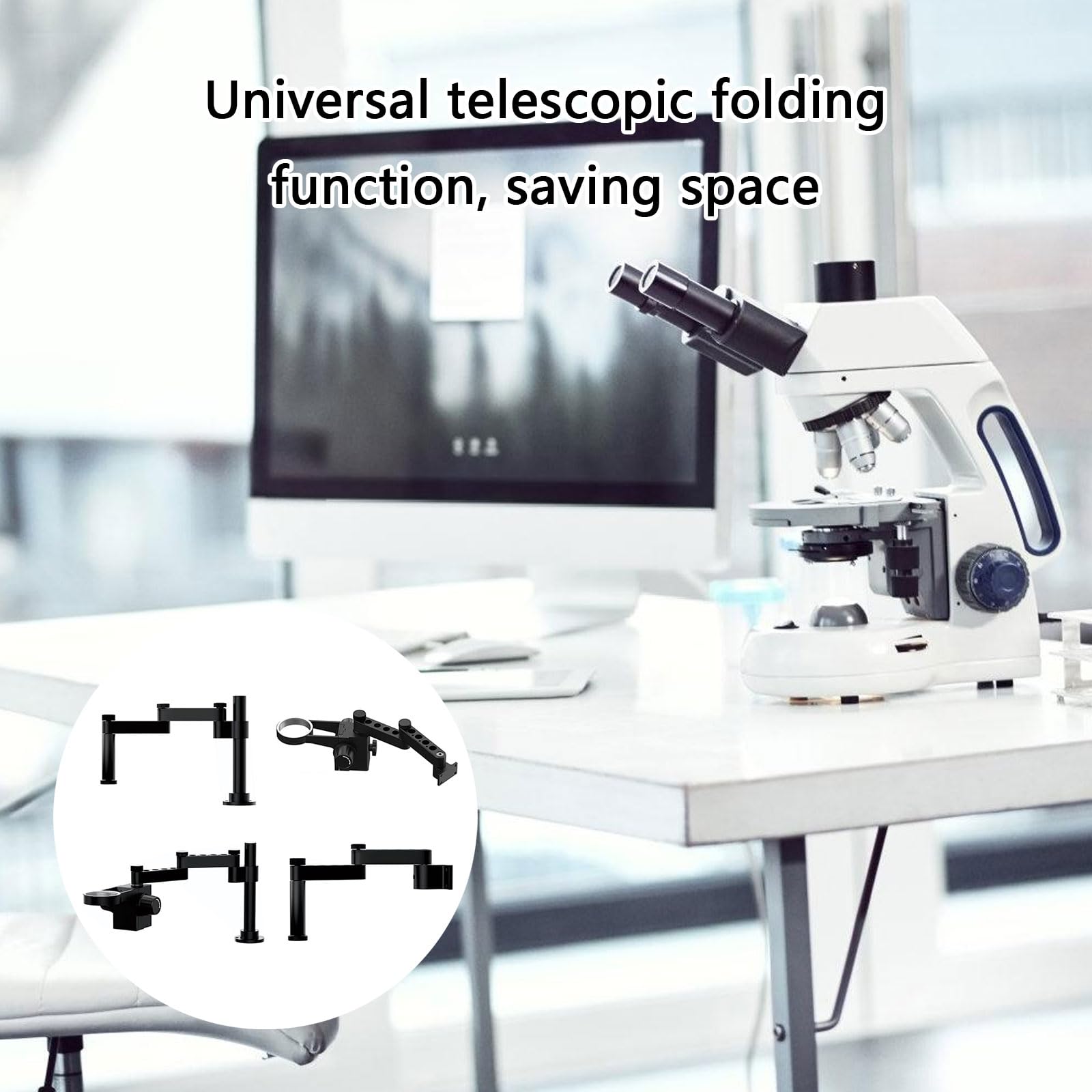 Braccio del microscopio del metallo con rotazione di 360 gradi & accessorio efficiente del microscopio del biologo dello spazio per l'applicazione di ricerca