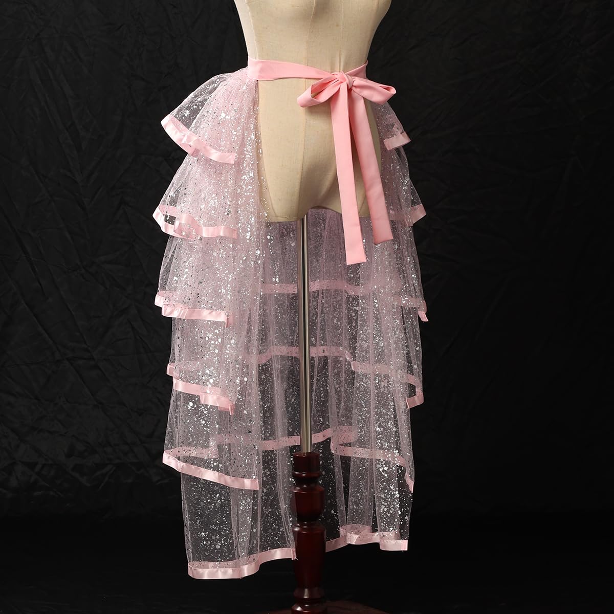 GRACEART Victorian Steampunk Nero Trambusto tutù in Pizzo Cintura Sottogonna