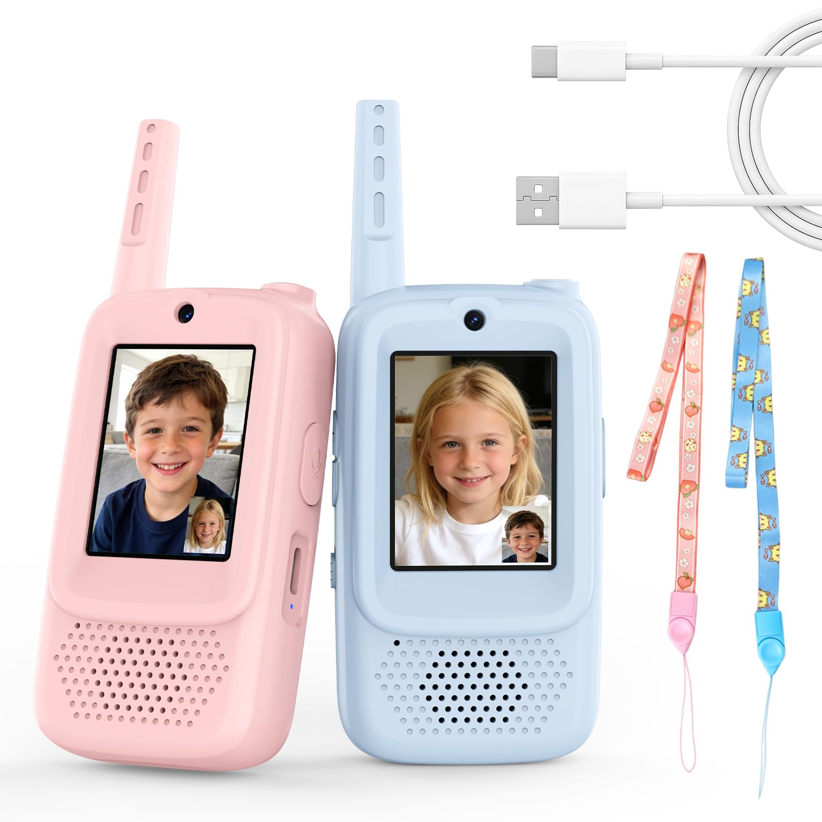 GUYUCOM Video Walkie Talkies for Kids Ideal Toys Gifts for 3, 4, 5, 6, 7, 8 Year Old Boys & Girls