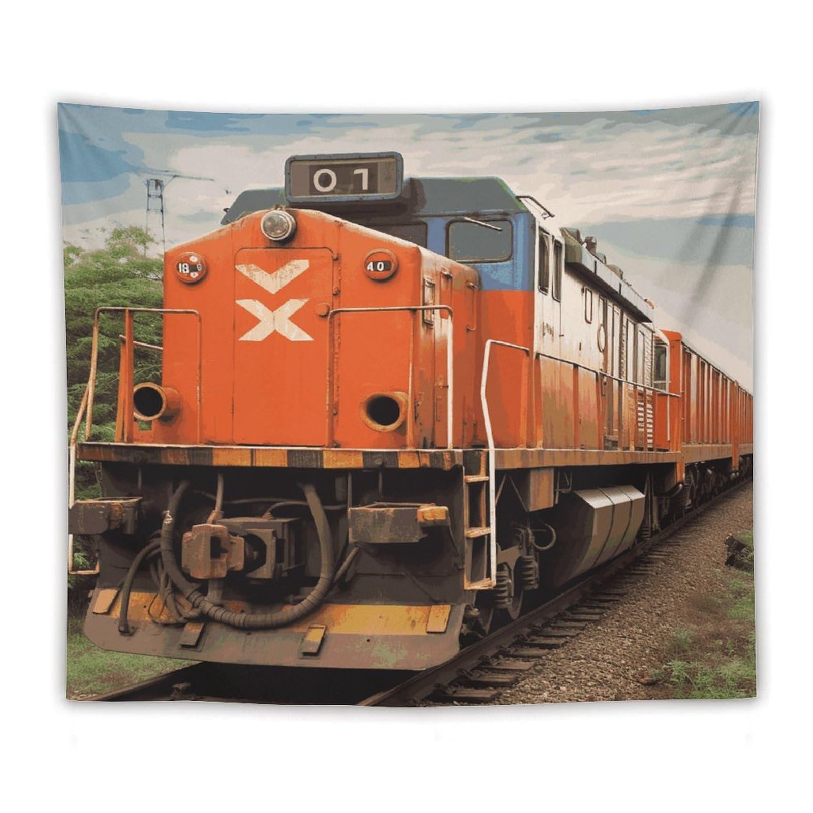 LDGSUPH Train Tapestry Wall Hanging Decor Anti-fading Aesthetic Wall Tapestries Fashion Wall Blanket Decor Modern Wall Art Tapestry for Bedroom Home Decor 50"x60"