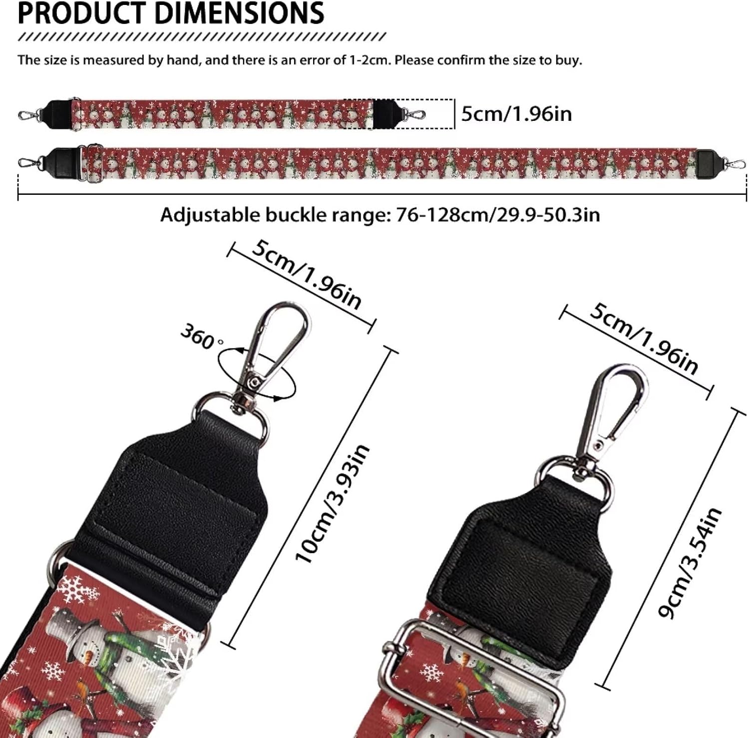 Xoenoiee Print Purse Strap Replacement Crossbody for Women Men Adjustable Wide Strap for Purses Shoulder Canvas Bag