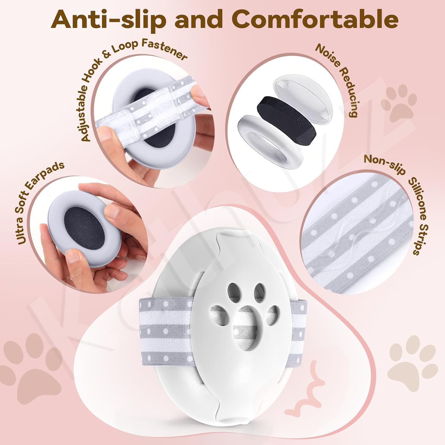 Kathuzz Baby Ear Muffs with 25dB NRR Noise Cancellation Ear Muffs for Baby Ear Protector for Flight Sleep Travel 0-36 Month Baby Noise Cancelling Ear Muffs Adjustable Headband Infant Babies Headphones