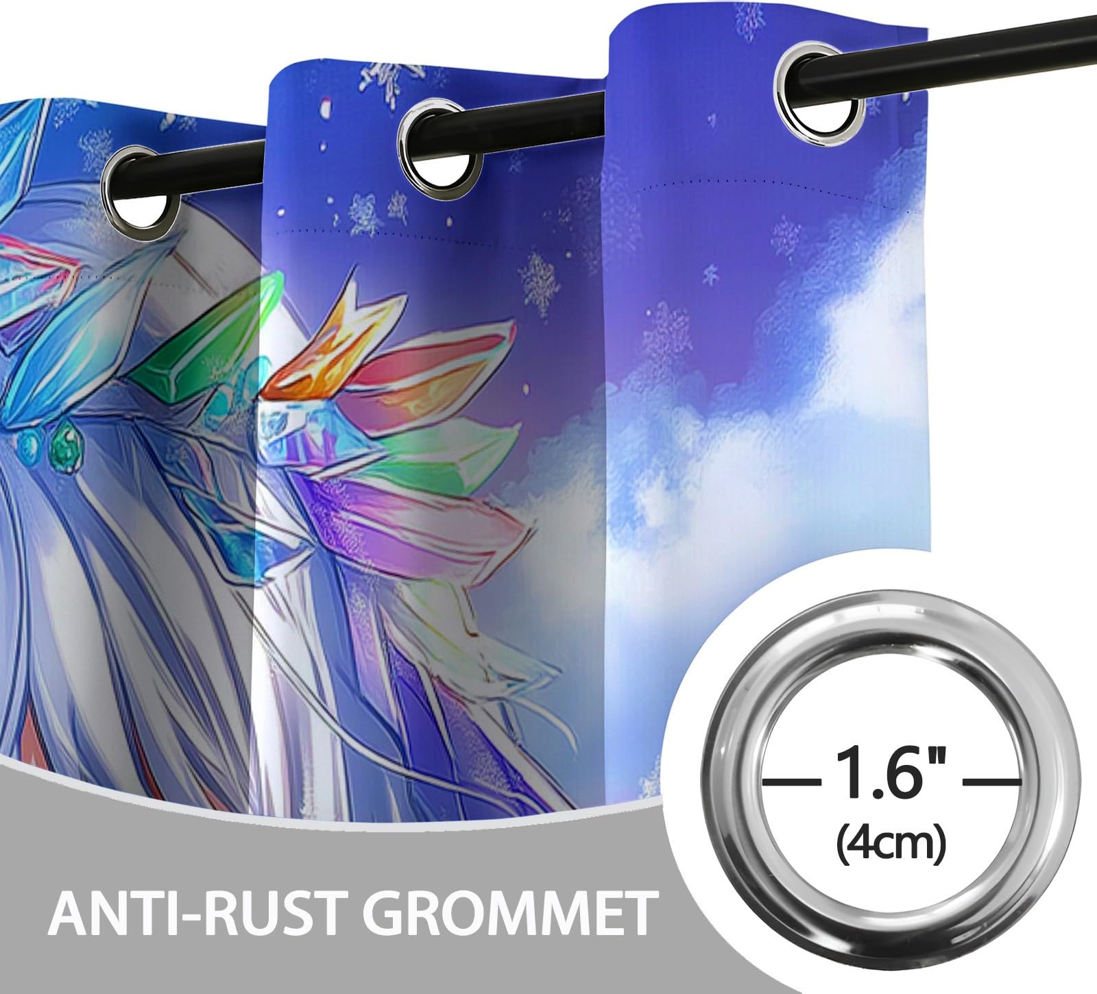 Vorhänge Blickdicht Verdunklungsvorhänge Thermovorhang 2er Set 215 x 110 cm, Verträumte Sternenhimmel Mädchen Ist Süß ichtundurchlässige Vorhang mit Ösen für Schlafzimmer Geräuschreduzierung, Blau