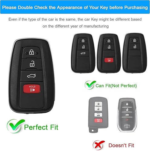 Miniatura 2 de Funda de silicona para llavero compatible con accesorios Toyota, Highlander, Corolla, Camry, C-HR, RAV4, Avalon Prius 4Runner, Prado 86GT86,