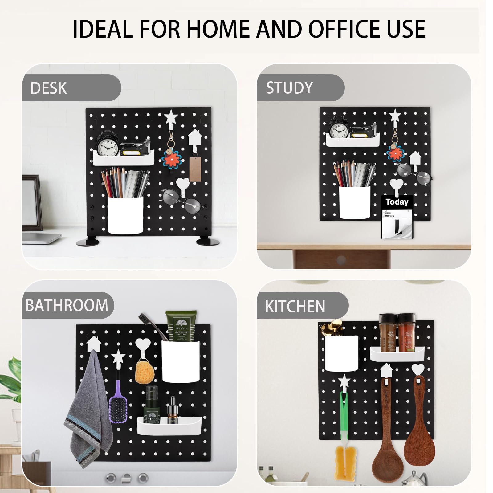 4 Pieces Pegboard Wall Mount Display Pegboard Wall Panel