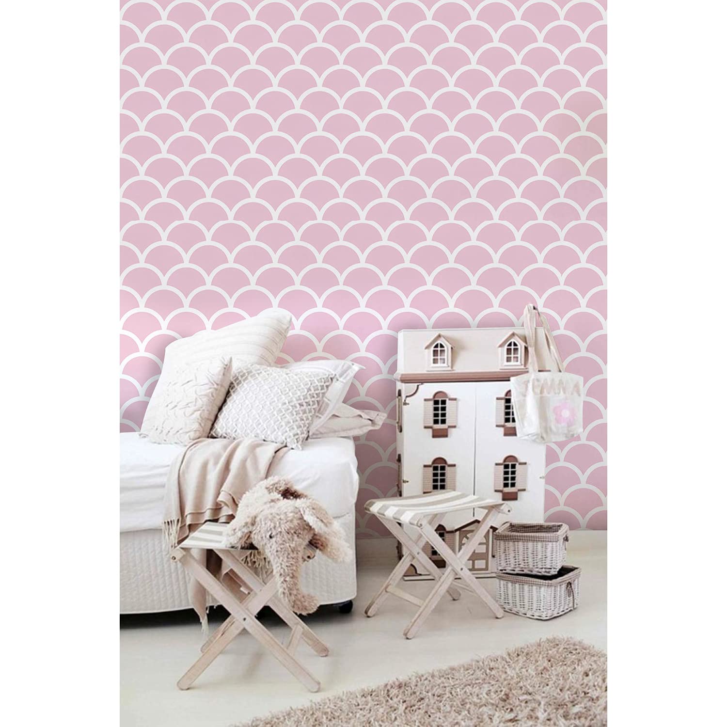 Papier peint décoration 290x290cm haut de gamme motif Japan Cercles