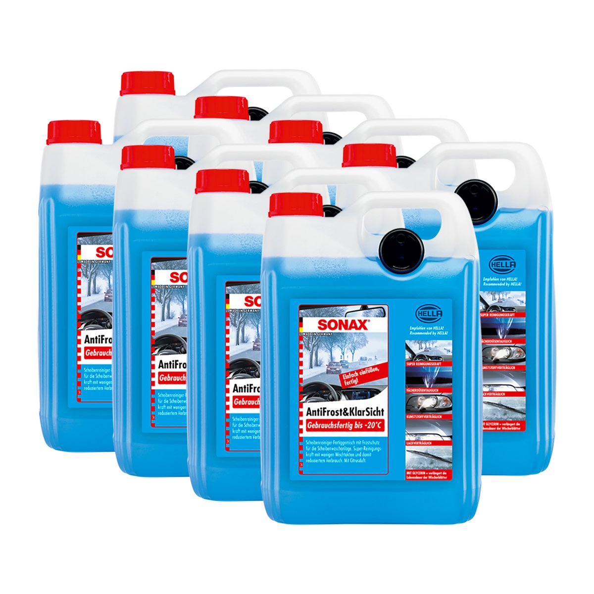 SONAX 8X 03325000 AntiFrost&KlarSicht gebrauchsfertig bis -20°C Frostschutz 5L