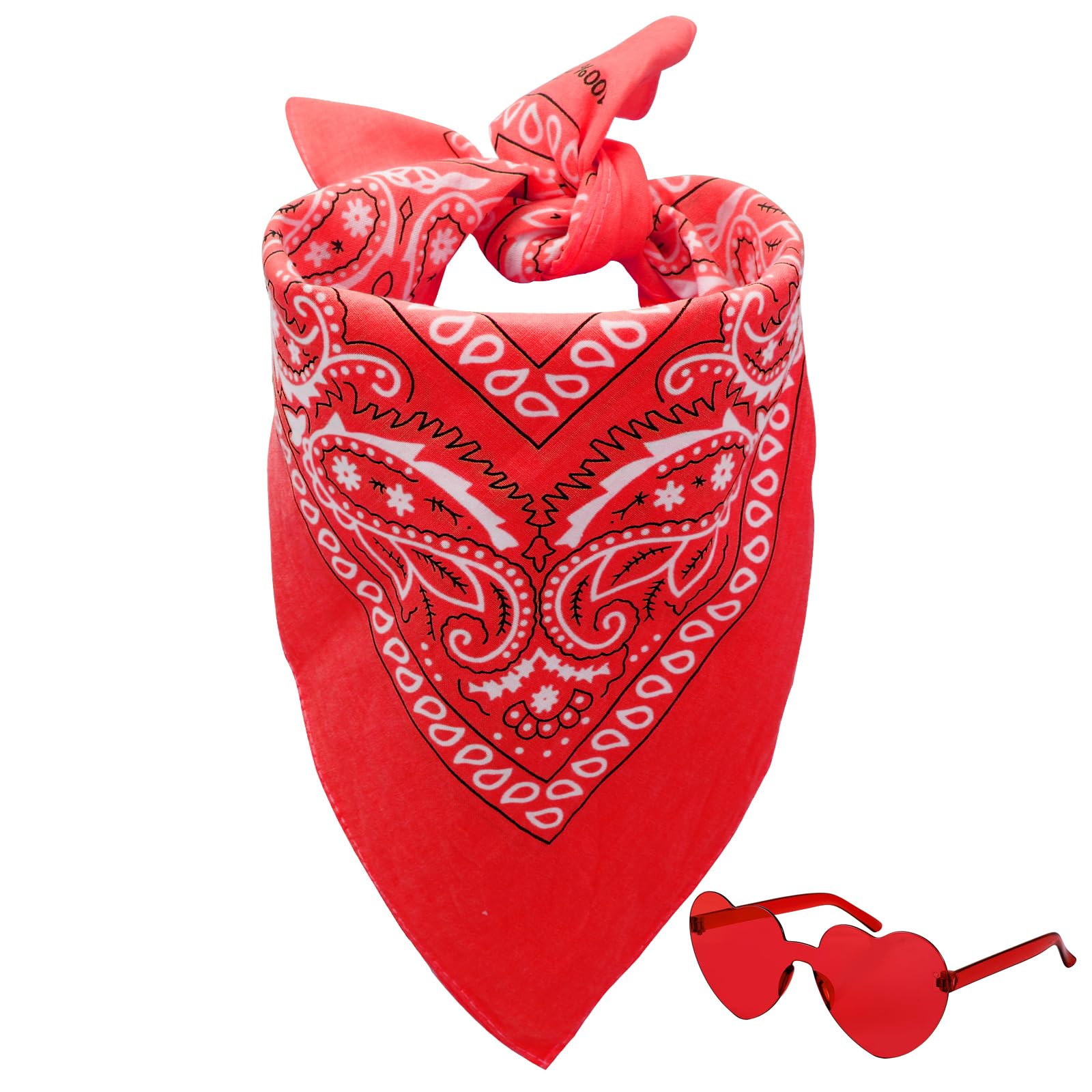 Dorilin Paisley Bandana with Heart Sunglasses