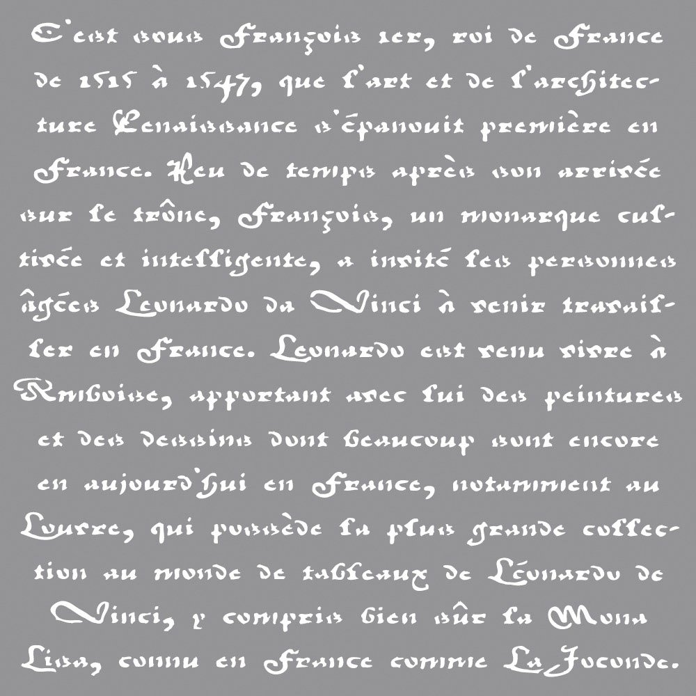 Rayher Grey 38908000 Reusable Stencil With French Script Design, Stencil Mask For Craft And Home Décor Projects