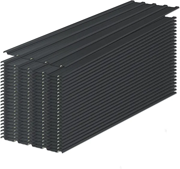 Metal Roofing Panels 25 pcs 60.63 inch x 16.77 inch Galvanized Steel, Corrugated Tin Roof Panels Roofing Sheets Heavy Duty Roof Replacement for Patio Carport Garden, Black