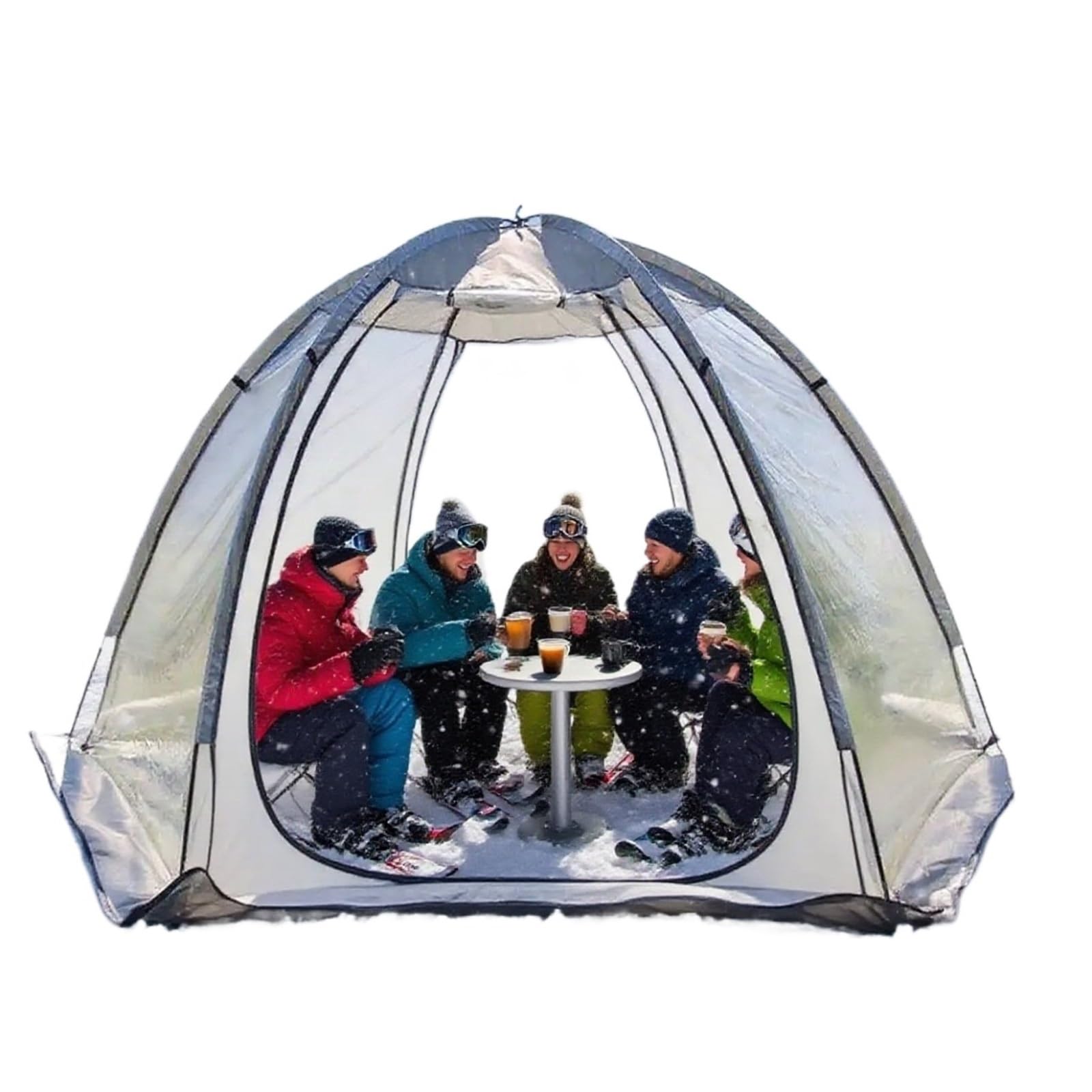 Tente De Peche Tente à Bulles Transparente for 4 à 6 Personnes, for la pêche sur Glace, Coupe, Hiver, Double Porte, for l'extérieur, for Bronzer dans Le Jardin