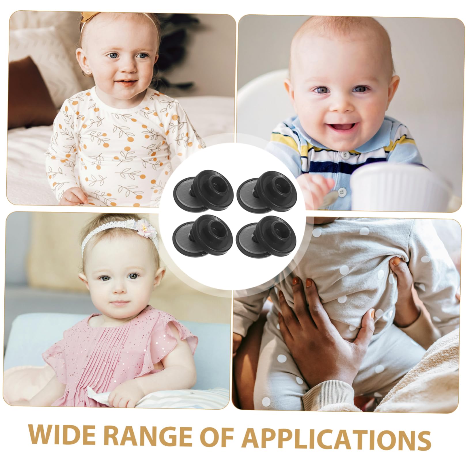 500juegos Botones Presión De Plástico Para Ropa y Manualidades Botones De Costura Para Bebés Accesorios De Diy Color Negro