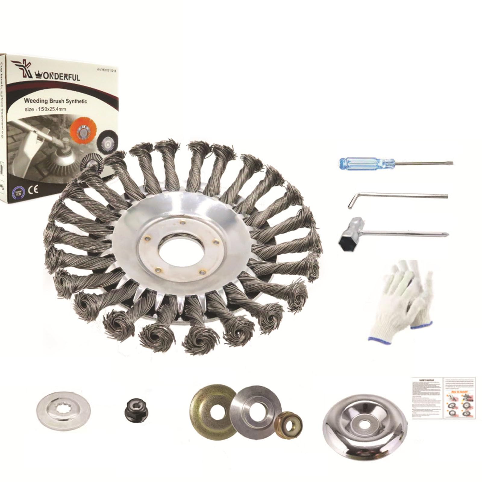 Upgraded Rotary Weed Steel Wire Brush for Efficient Lawn Care 6''/8'' Cutter Trimmer Head Replacements Carbon Steel Wire