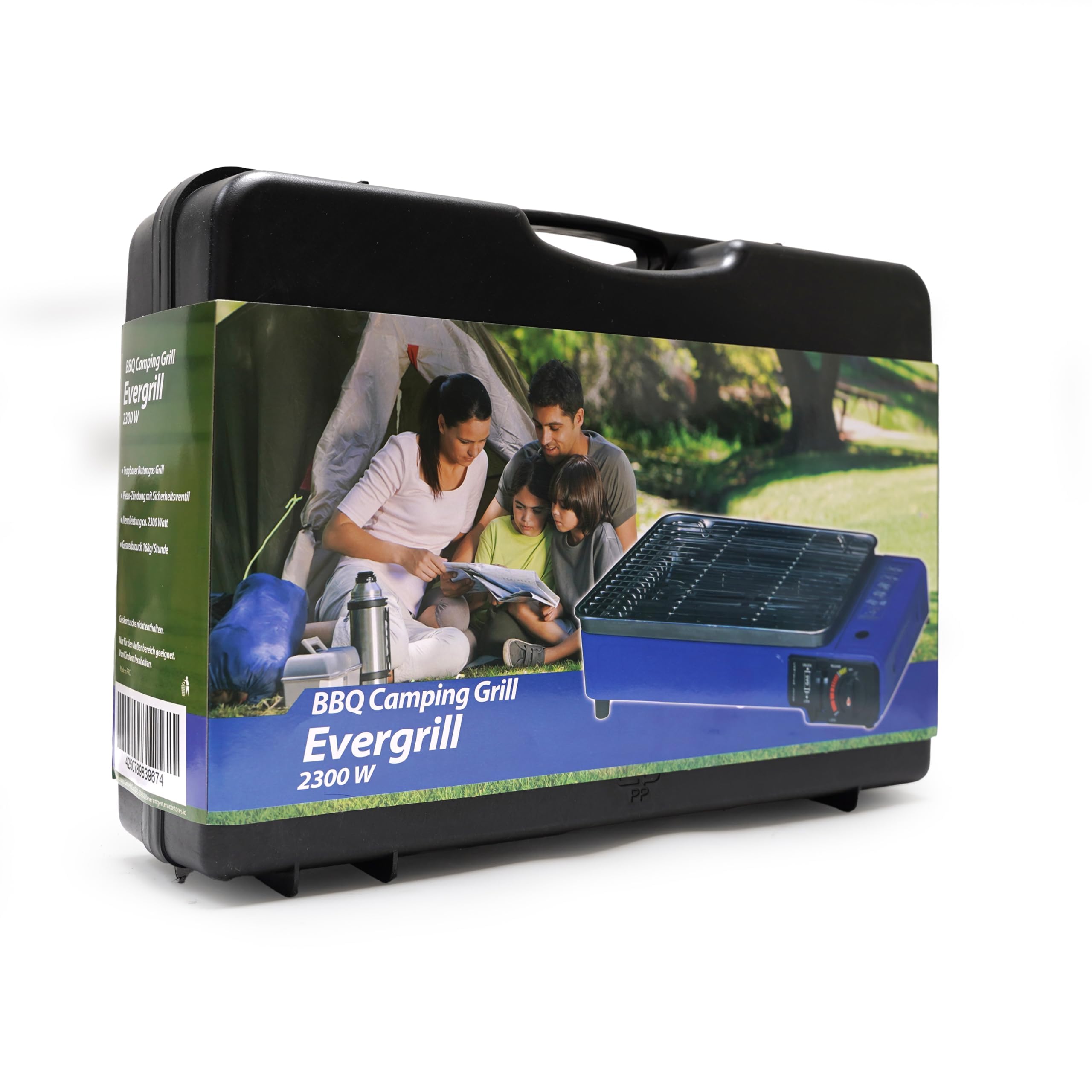Evergrill Barbecue à gaz butane Camping Grill avec 16 cartouches de gaz
