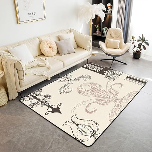 jejeloiu Fleur De Lis Rug 5x7 for Living Room Kids Boys Girls