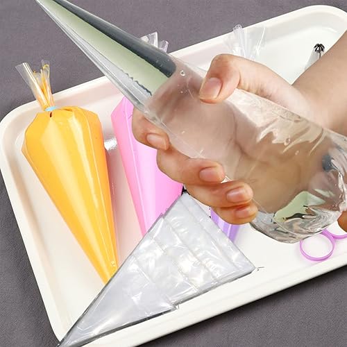 100 bolsas de pastelería desechables de 16 pulgadas, para decorar pasteles, herramientas de decoración de pasteles, glaseado y crema (16 pulgadas)