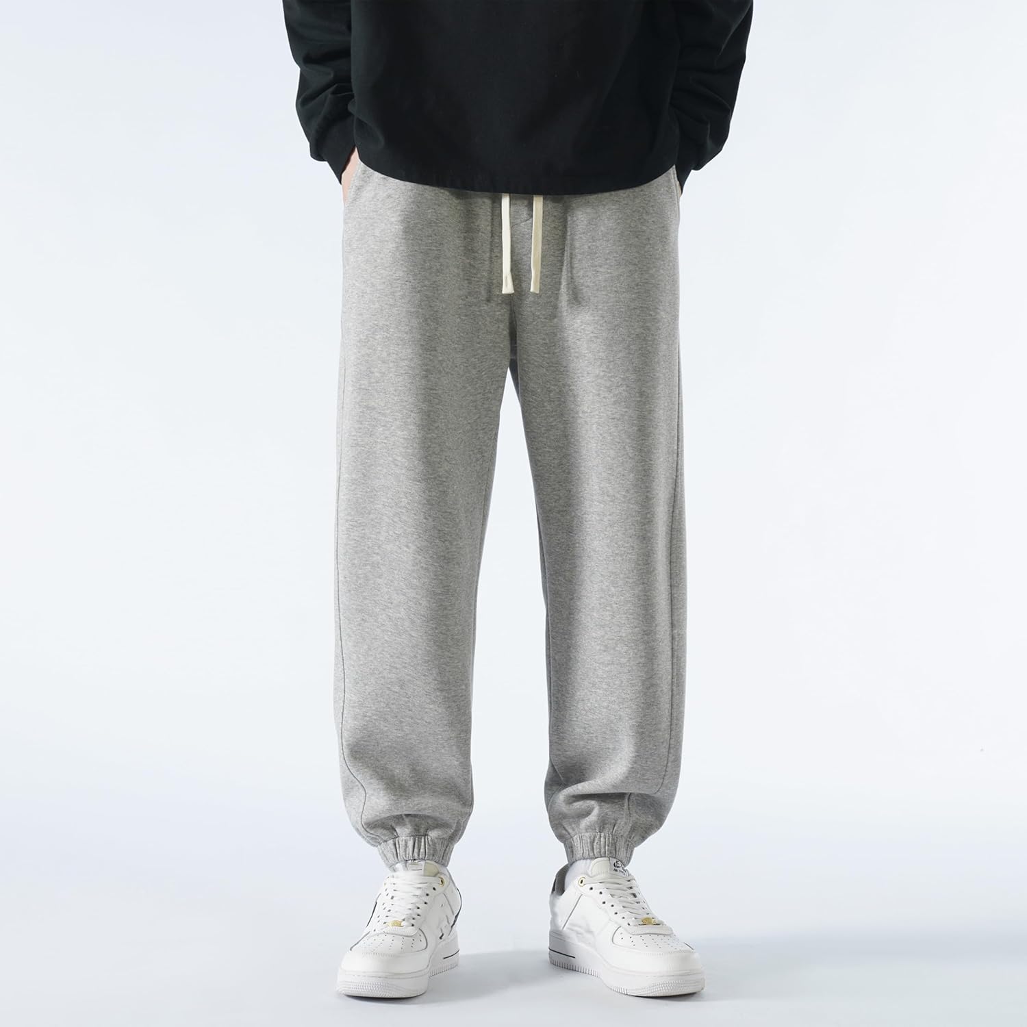 Men's Lightweight Cotton Sweatpants with Pockets Drawstring Joggers Workout Pants for Lounge,Gym,Running - Image 5