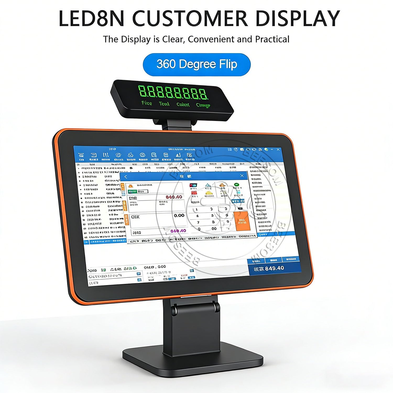 Caisse Enregistreuse Intelligente,Caisse Enregistreuse Tactile Tout, Imprimante Thermique 58mm intégrée + Scanner portable,15,6" Écran tactile réactif,101 touches,Vente au détail/Restaurant Single