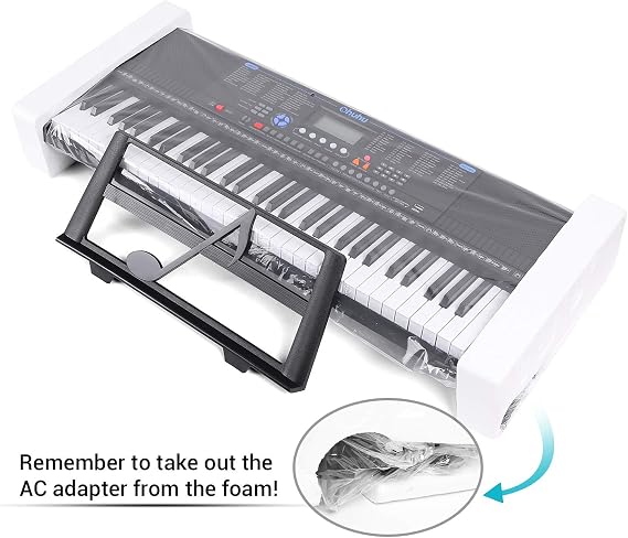 Electric Keyboard Piano 61 Keys, Ohuhu Musical Piano Keyboard with Headphone Jack, USB Port & Teaching Modes for Beginners