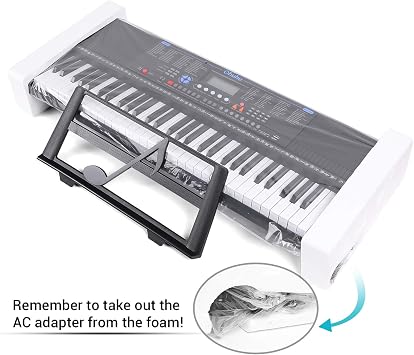 Electric Keyboard Piano 61 Keys, Ohuhu Musical Piano Keyboard with Headphone Jack, USB Port & Teaching Modes for Beginners