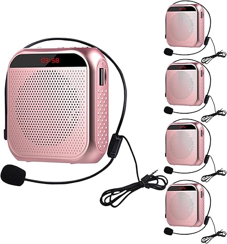 Miniatura 10 de Amplificador de voz portátil para profesores, micrófono recargable para profesores, amplificador de altavoz pequeño con micrófono con cable, sistema