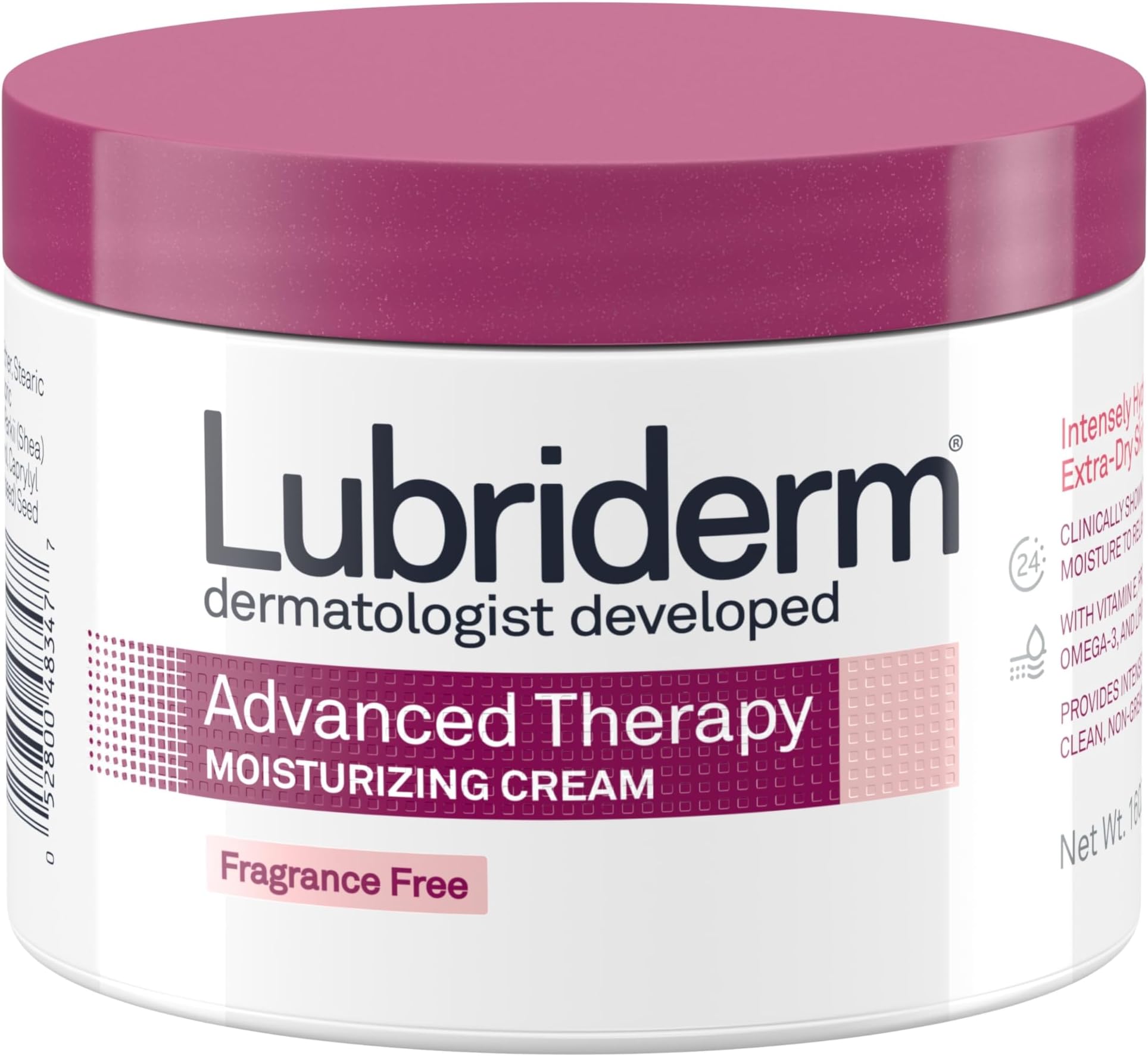 Advanced Therapy Fragrance-Free Moisturizing Cream with Vitamin E and Pro-Vitamin B5, Intense Hydration for Extra Dry Skin, Non-Greasy Formula, 16 fl. oz