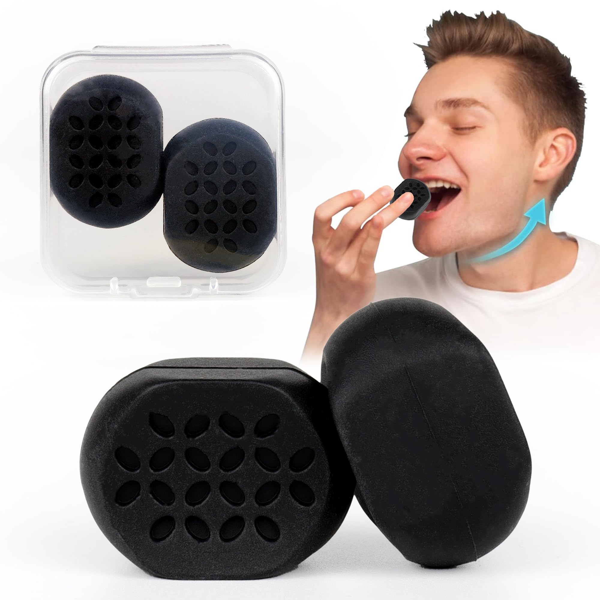 Jaw Exerciser - Jawline Exerciser for Men and Women, Facial Exerciser - Tighten & Strengthen, Target your Chin, Lips and Cheekbones｜Make your face young and vigorous (Black)
