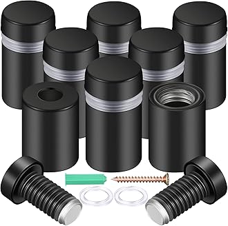 Ferraycle 8 Pieces Stainless Steel Standoff Screws Wall Standoff Advertising Nail Mounting Glass Hardware for Advertise Fixing(0.5 x 0.8 Inch)