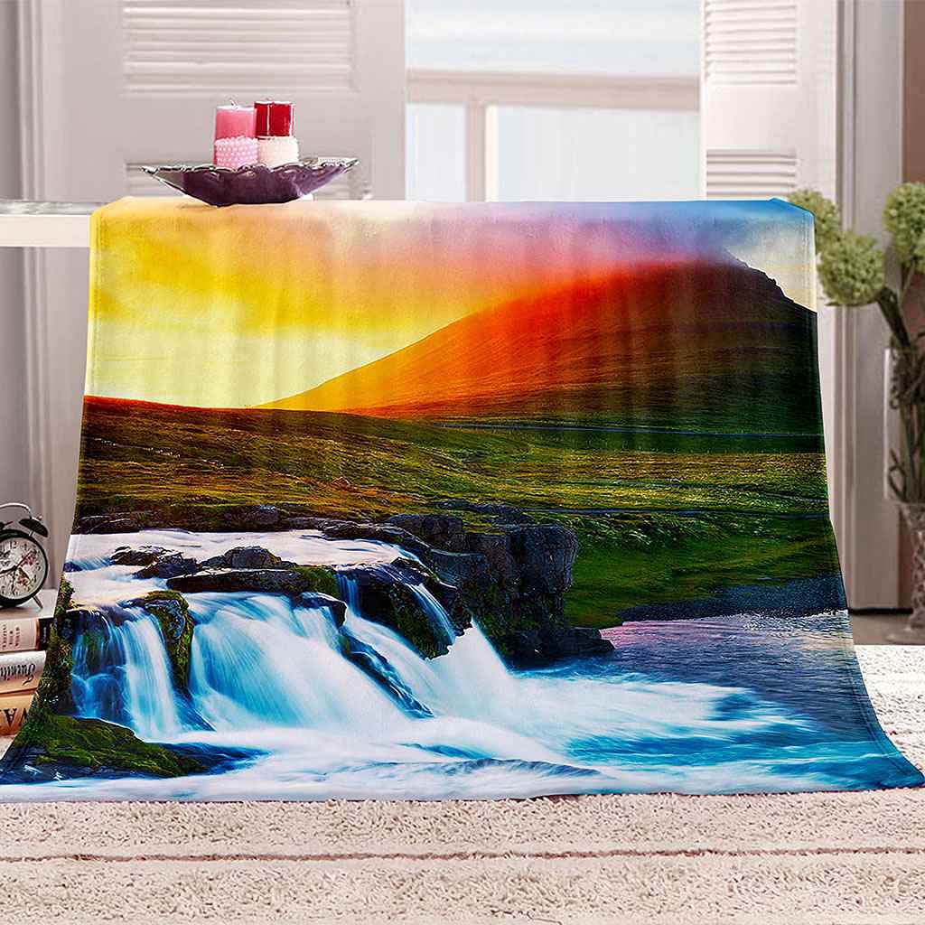 Couverture paysage de montagnes pour vos soirées cocooning au salon