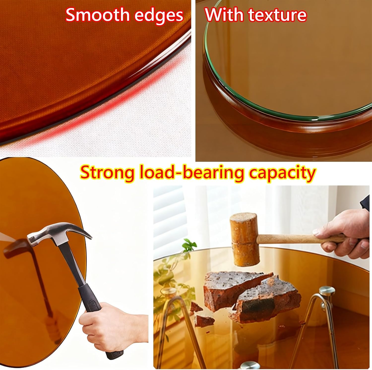 Round Glass Table Top - Tempered, Thick Glass Surface, Safe Pencil Edge,for Dining, Coffee, Restaurant and End Table. 42CM,50CM,58CM,60CM,68CM,80CM(68CM(27IN))