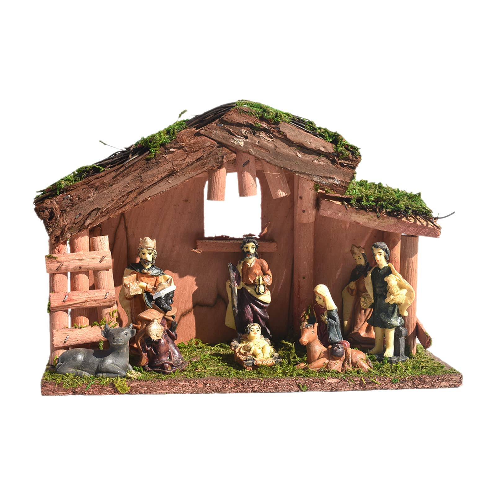 Buy Honeytecs Nativity Figurines Wooden Nativity Scene with Christmas