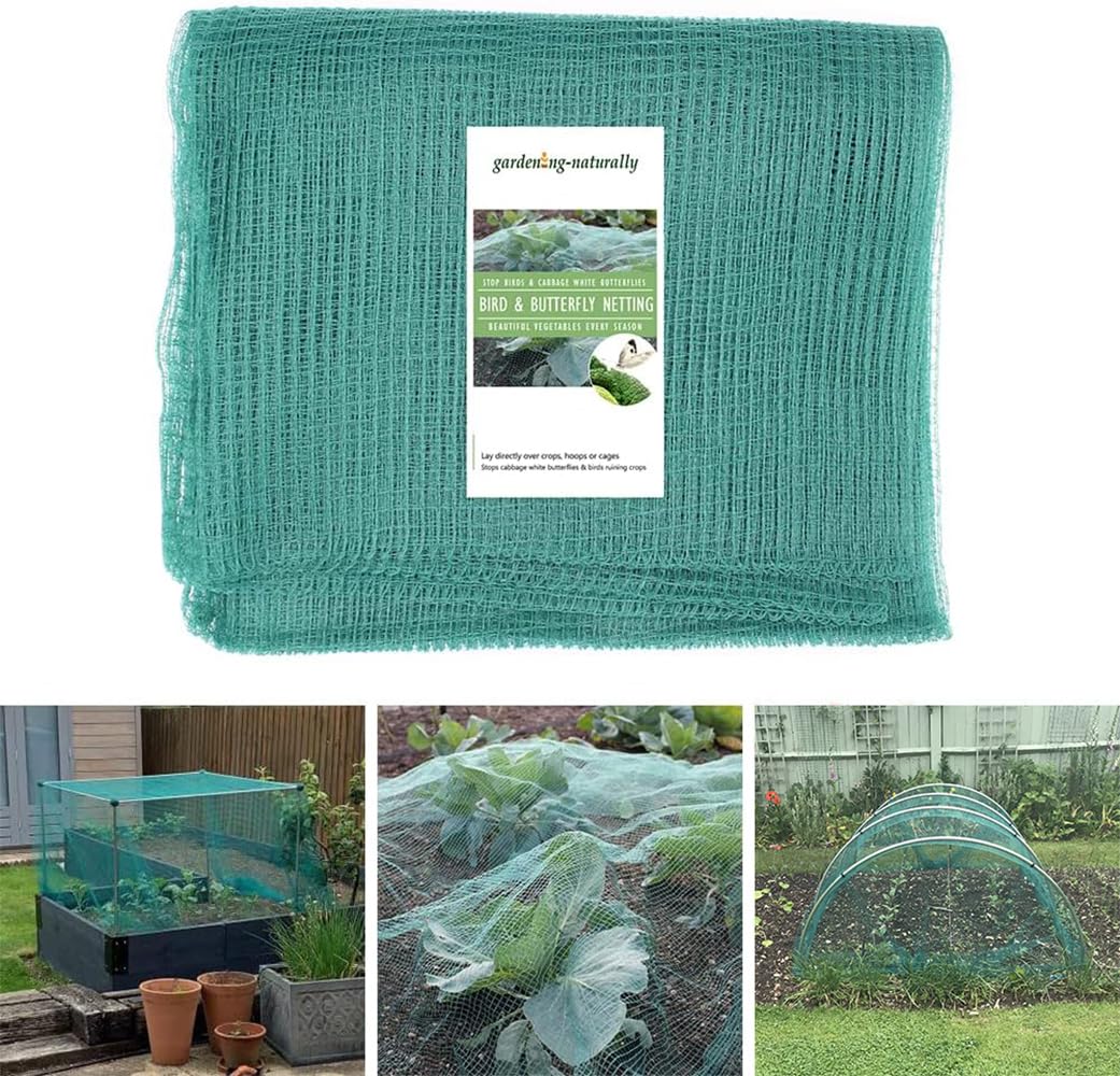 Butterfly Netting Soft Green for Garden Fruit and Vegetable Protection (2m Per Metre) Brassica Netting