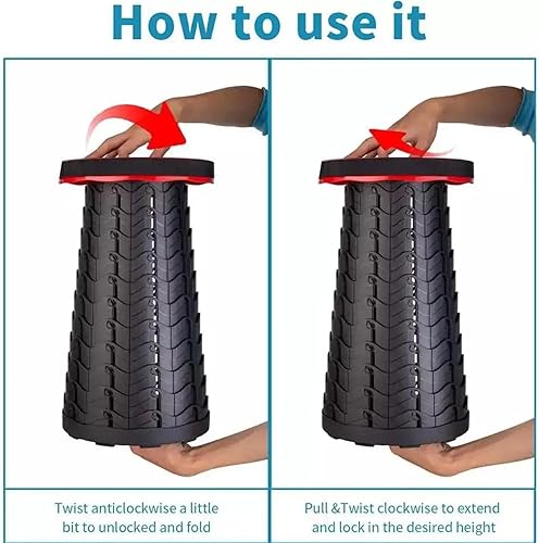 Miniatura 7 de Taburete plegable  Silla plegable ligera y resistente para adultos  Ideal para pesca, senderismo, jardinería, viajes, barbacoa  Capacidad de carga