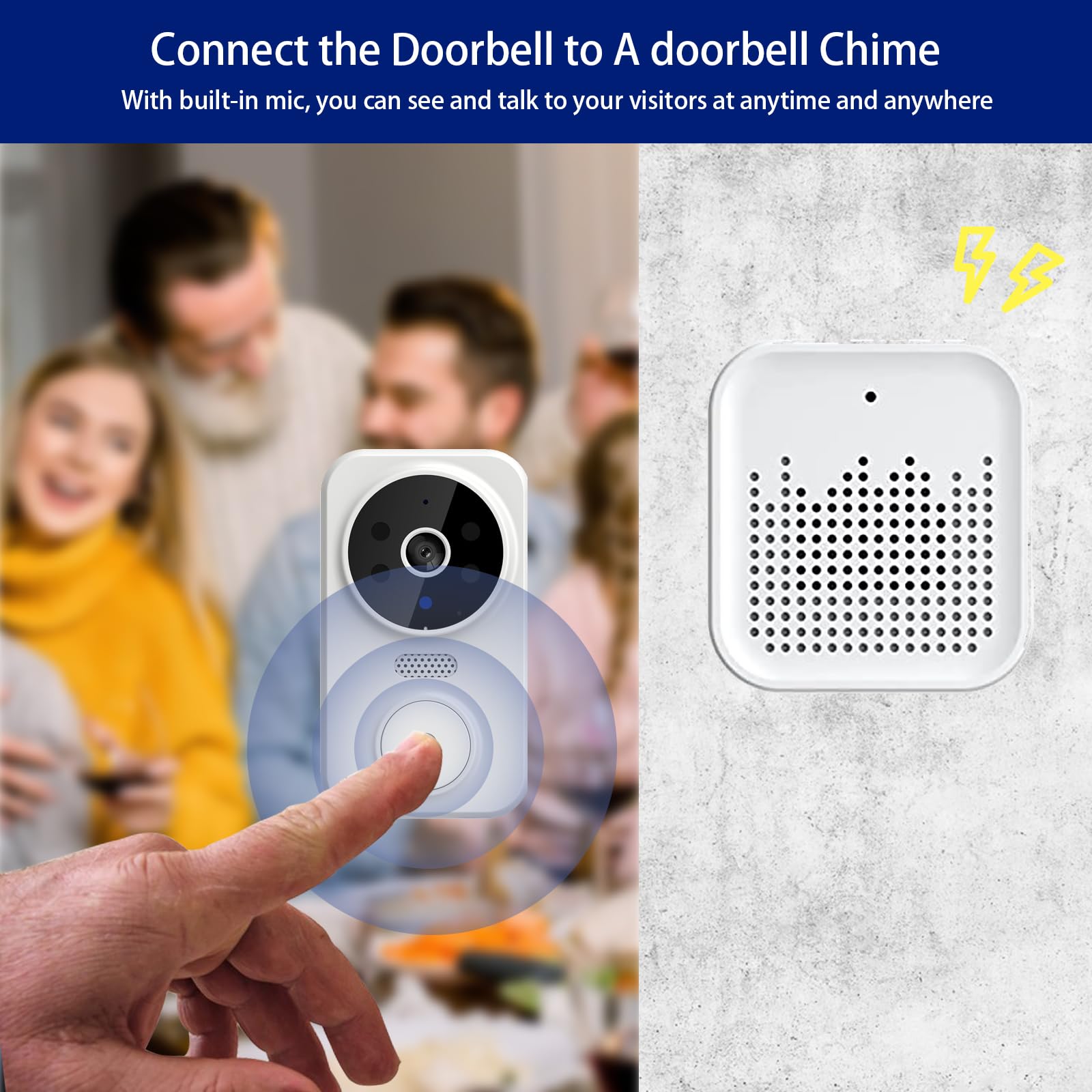 Direct-security 1080 P Smart WiFi Deurbel Intercom Video Ring IR Toegangsdeur Alert Draadloze Beveiliging Chime Deur Cam Alarm Met Camera