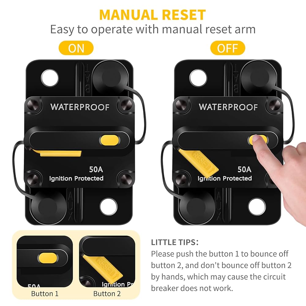 Amazon.com: 50 Amp Circuit Breaker with Manual Reset