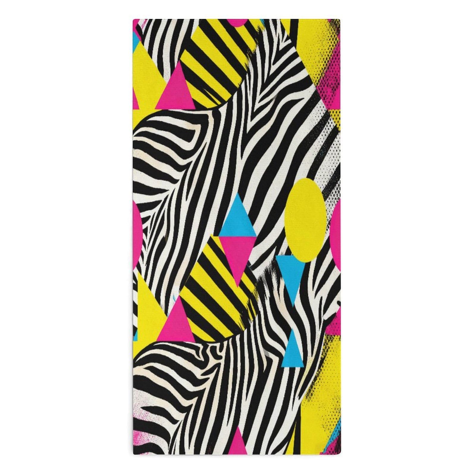 YUXBVKRS Trendy Colorful Zebra Print Hand Towels for Bathroom 14x29 Inch
