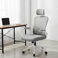 Cadeira de Escritório Ergonômica Hyatto Flow Presidente Giratória com Encosto Reclinável 90°-135°, Apoio de Cabeça Ajustável, Braços Dobráveis e Ajuste de Altura a Gás até 120kg HYATTO OFFICE