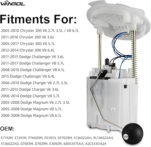 Miniatura 2 de Conjunto de módulo de bomba de combustible eléctrica compatible con Chrysler 300 2005-2015 2008-2017 Dodge Challenger 2006-2017 Dodge Charger