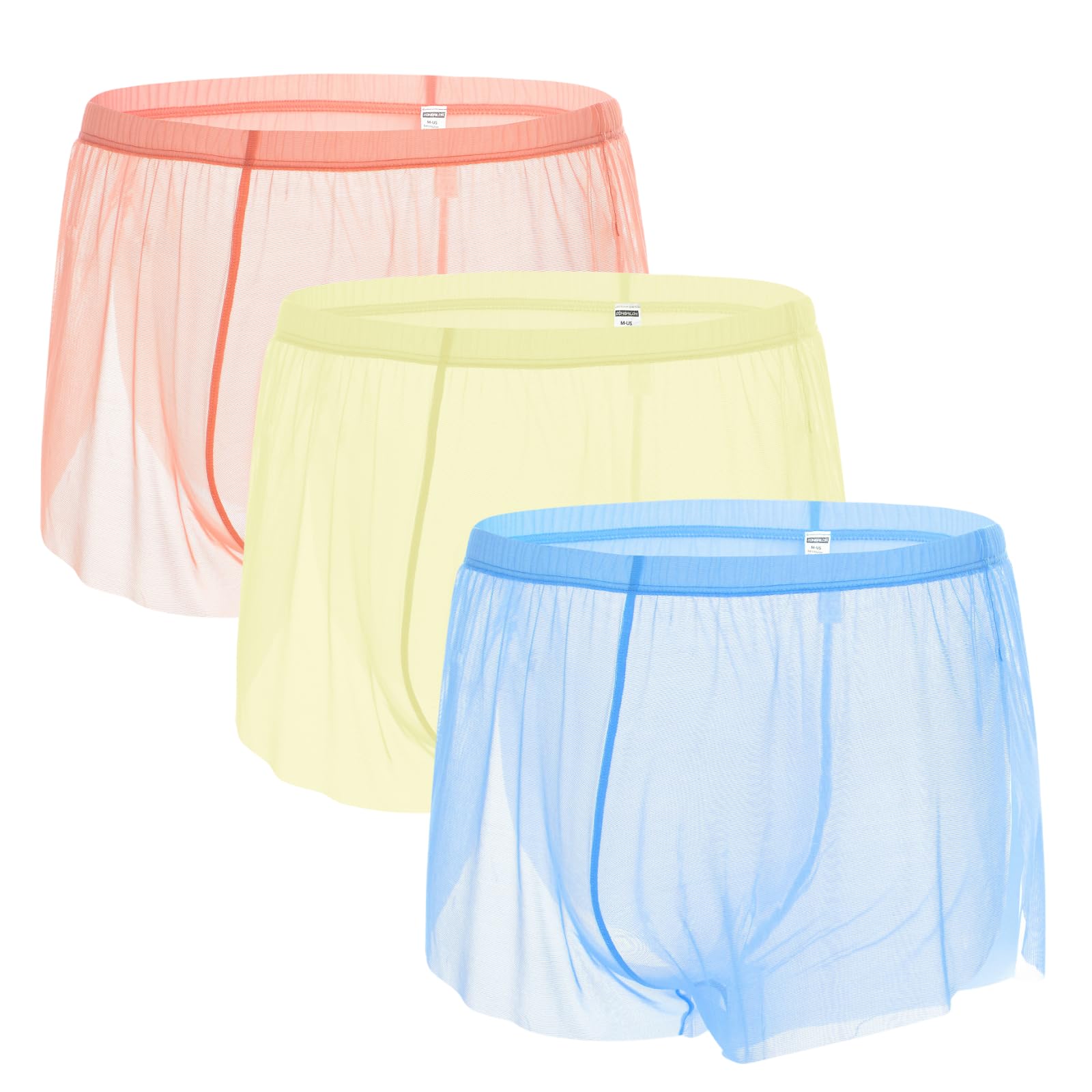 ZAIGGUT Mens Sexy Boxer Briefs See Through Underwear Ultra Thin Sheer Trunks