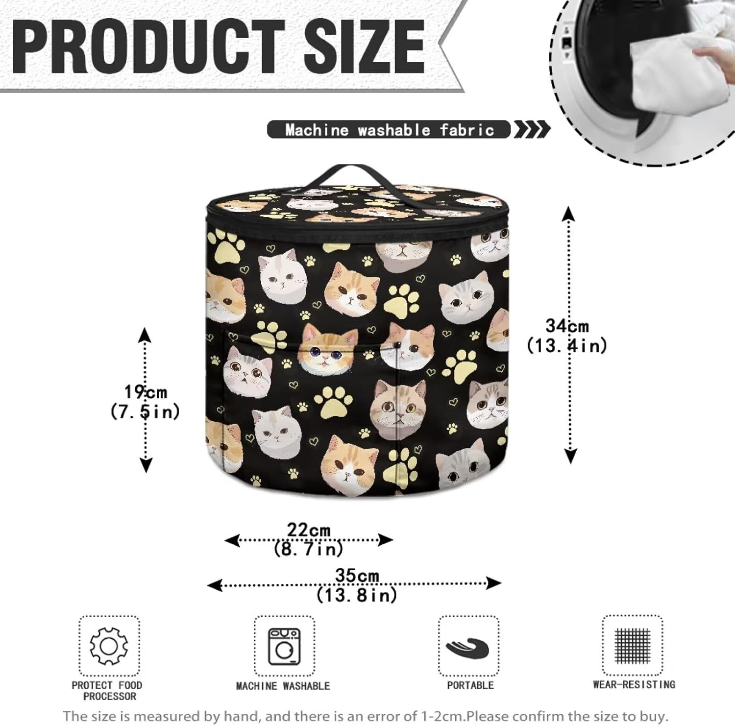 Kitchen Appliance Dust Cover for 6 Quart Pressure Cooker Cat Paw Print Electric Pressure Cooker Insulation Bag Tote Air Fryer Carry Bag Small Appliance Covers for Kitchen Accessories