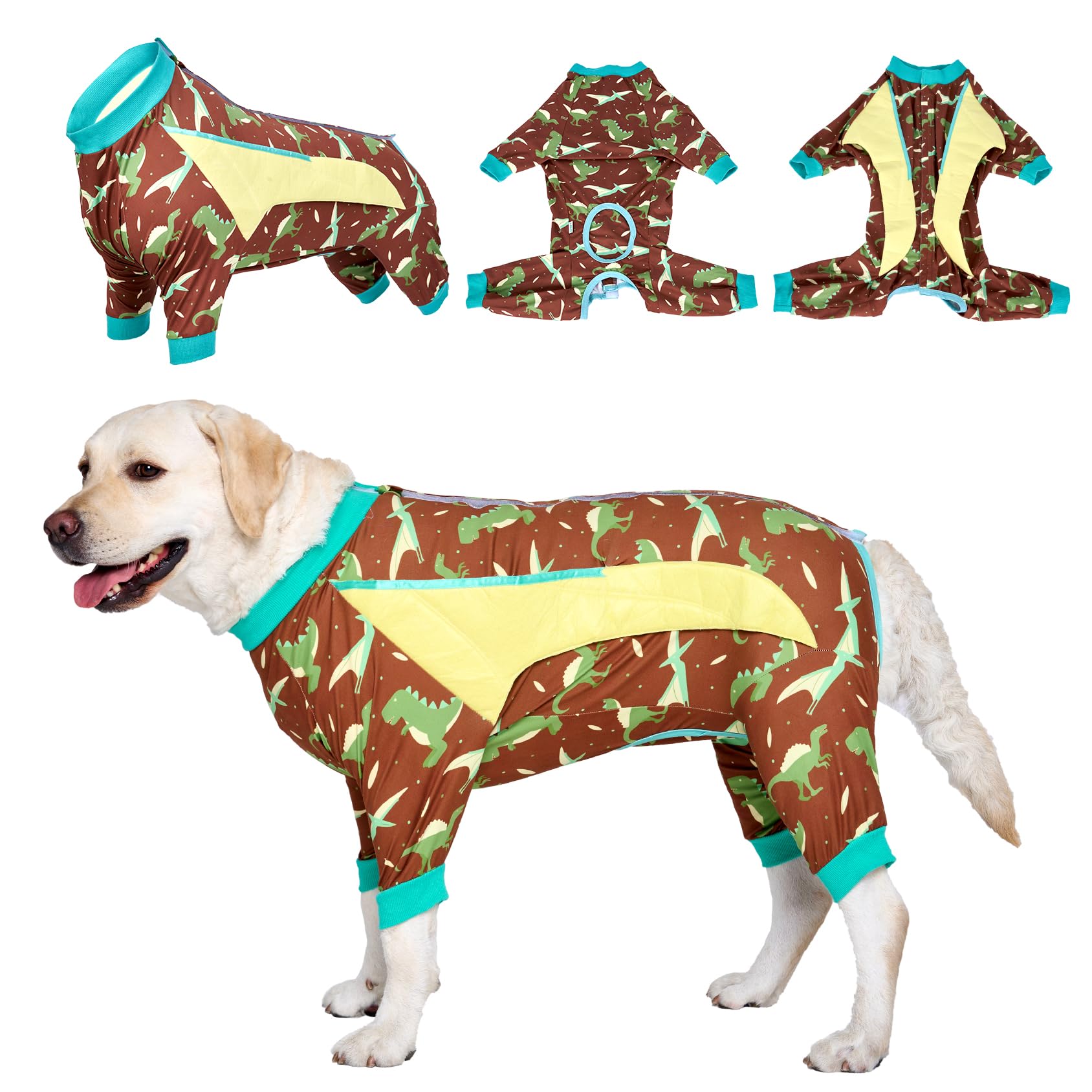 Combinaison convalescence chien LovinPet body protecteur dinosaure avec amour