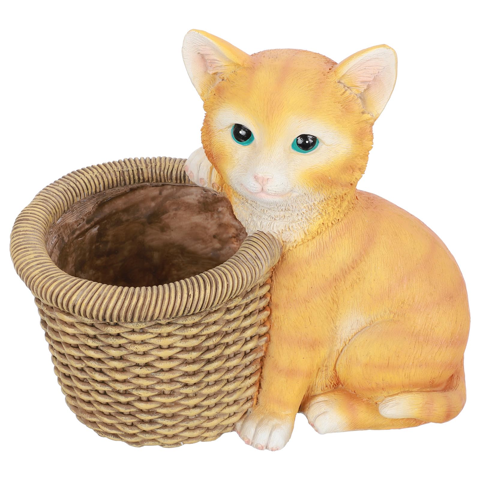 Pot de fleurs étanche et facile à nettoyer en résine de chat pour succulente Jojofuny