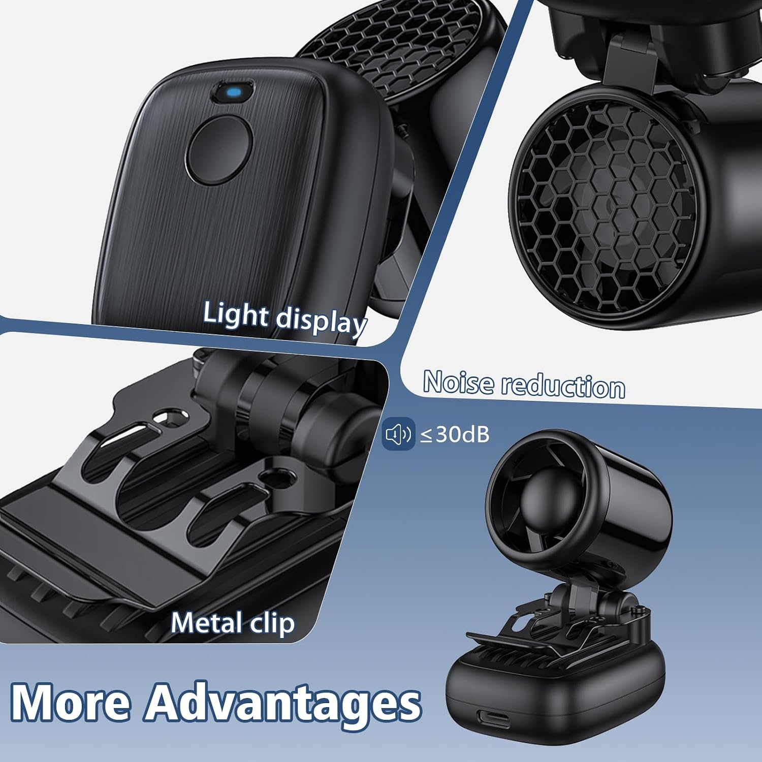 Portable Clip on Fan, 3-in-1 Hands-Free Mini Hat Fans, Battery Powered Personal Fan with 3 Speeds for Hiking, Fishing, Camping,Running, Travel