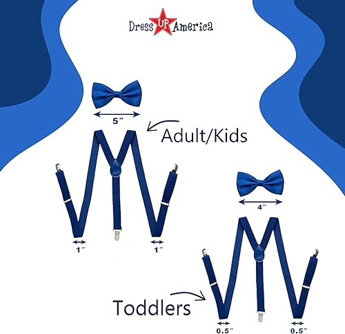Miniatura 5 de Dress Up America Neon Suspender, Bow-tie, Sunglasses, Accessory Set - Adult and Kids Size Suspenders