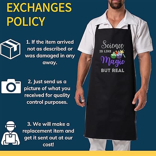 Miniatura 3 de Delantal de ciencia - la ciencia es como la magia pero verdadero estudiante profesor o científico Delantales de cocina Decoración de cocina, Negro -