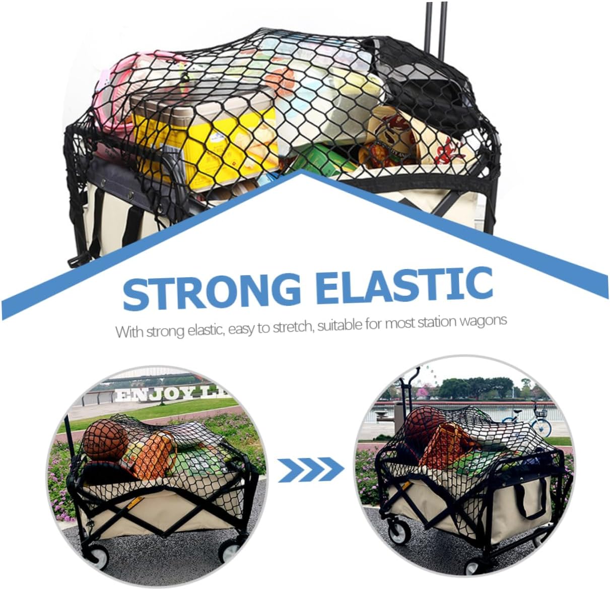 Adjustable Elastic Luggage Net for Beach and Garden Cart Heavy-Duty Cargo Net for Camping Wagons Versatile Trolley Cover for Outdoor Supplies