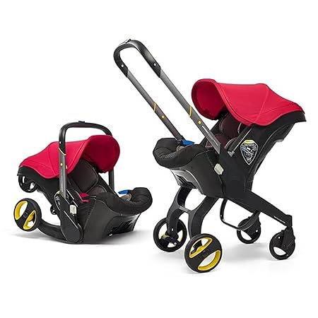 OBaby Car Seat & Travel Stroller Flame Red - Convertible 0+ Car Seat and Pram with 5 Point Safety Harness - Ergonomic Pushchair and Travel System - ISOFIX Base Sold Separately (Red)