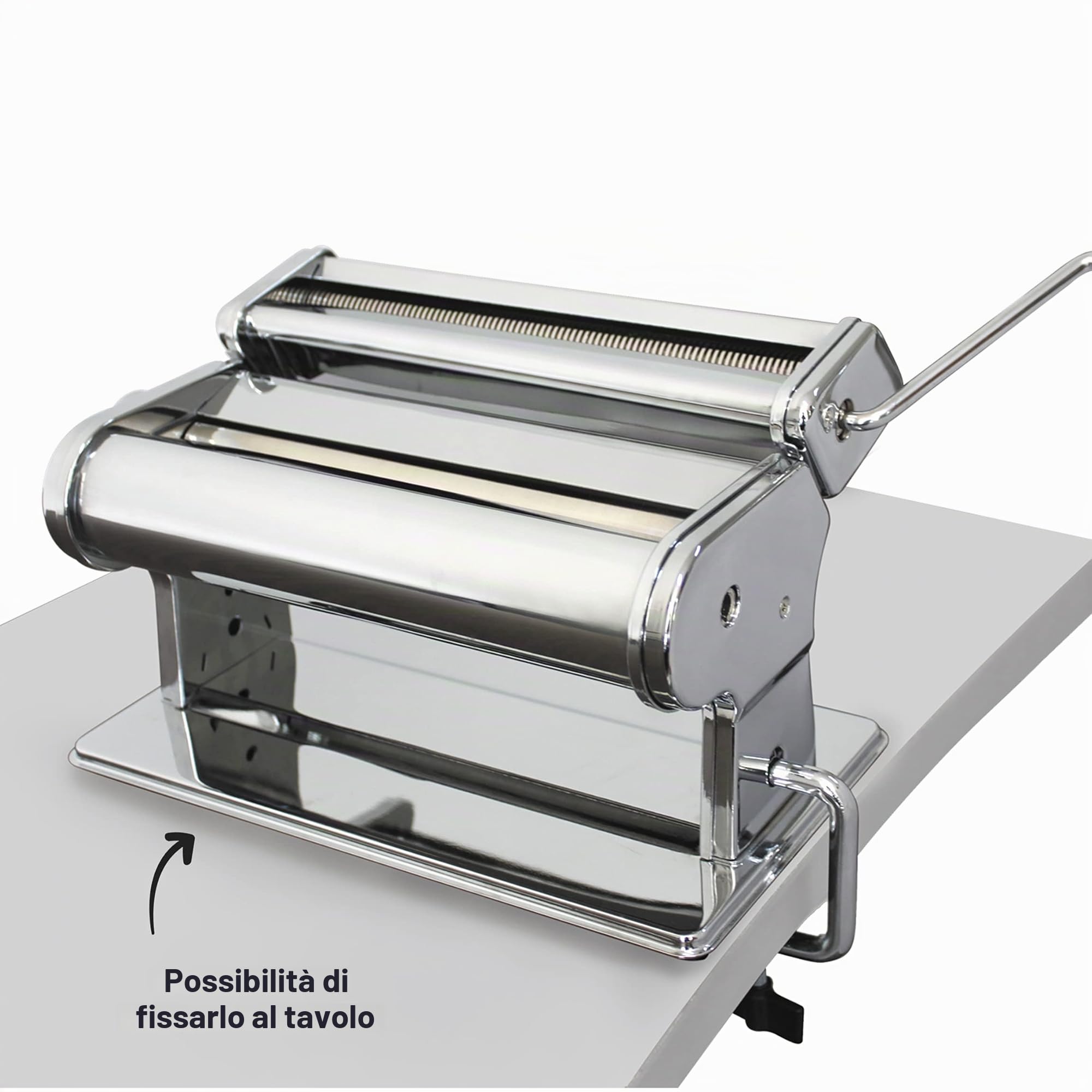 Lacor 60391 - Macchina manuale per la pasta fresca con manovella | Utensile professionale duraturo; progettato per prestazioni ottimali e una pulizia rapida in lavastoviglie