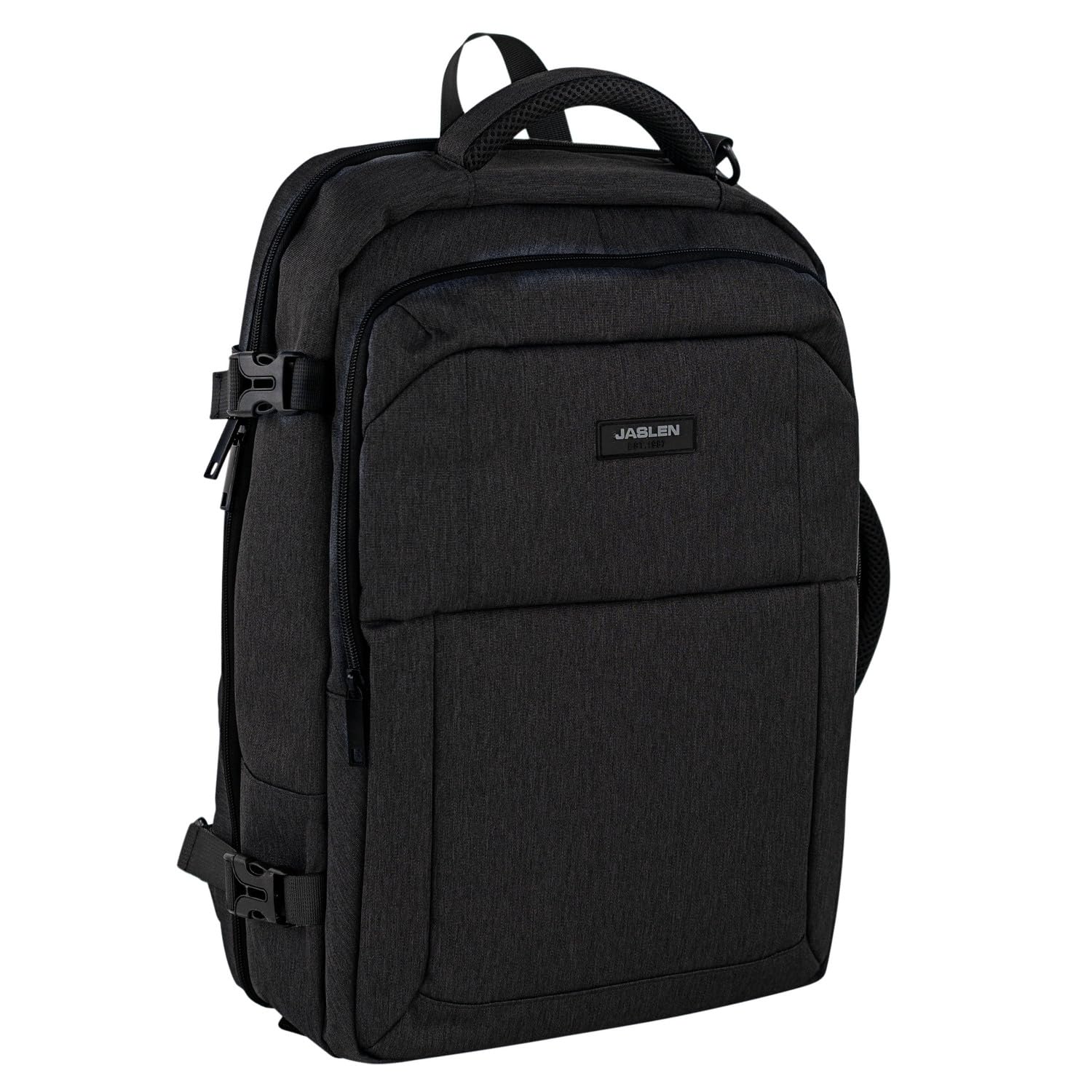 JASLEN - Zaino Bagaglio A Mano compatto per viaggi aerei Valigia Bagaglio A Mano leggera e pratica ideale per cabine delle principali compagnie low cost. Compatibile con Ryanair, Nero