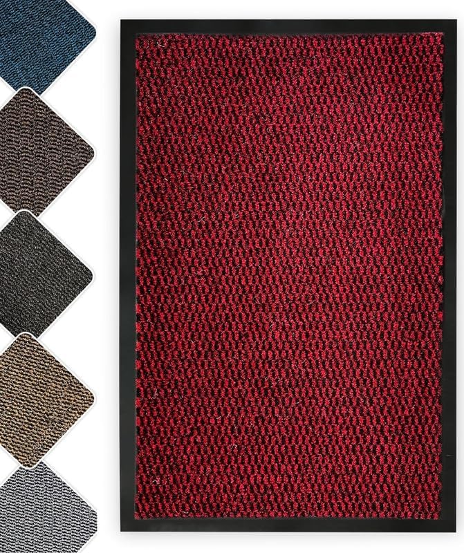 Door Mat for Front Door – Indoor Outdoor Entryway Mat, Non Slip TPE Rubber Backing, Waterproof Absorbent Washable Door Mat, Welcome Mat for Home, Patio, Porch, Garage & Office – Modern Design